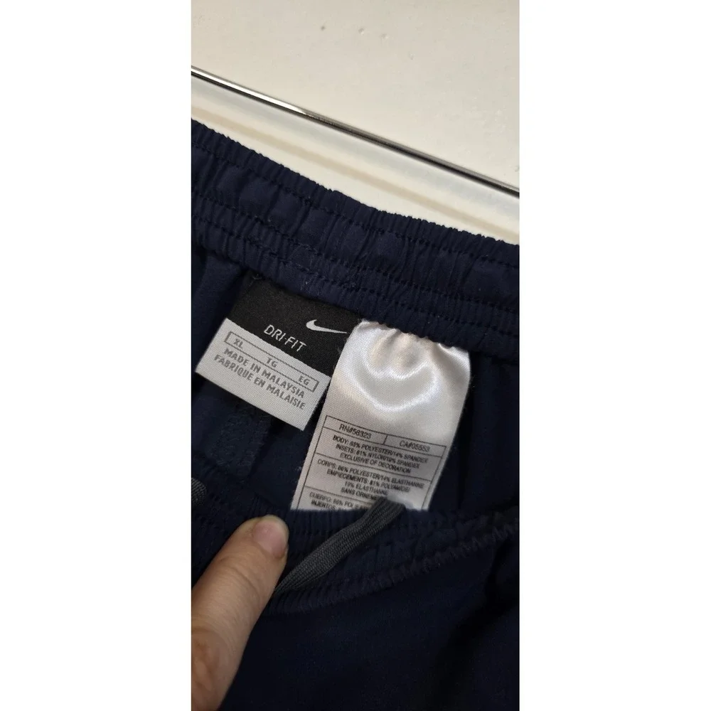 Vintage 90's Nike Nylon Blue Track Pants‎ Sweatpants Men XL Swoosh Zip Ankle